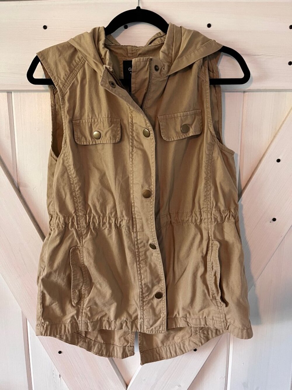Gap Womens Tan Hooded Vest